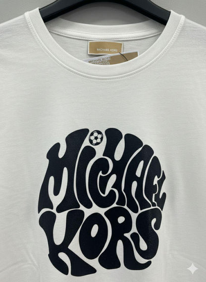 Women's Michael Kors white regular fit designer T-shirt
