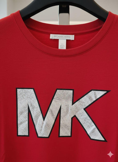 Women's Michael Kors red regular fit designer T-shirt
