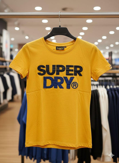 Superdry yellow premium women's Lycra T-shirt
