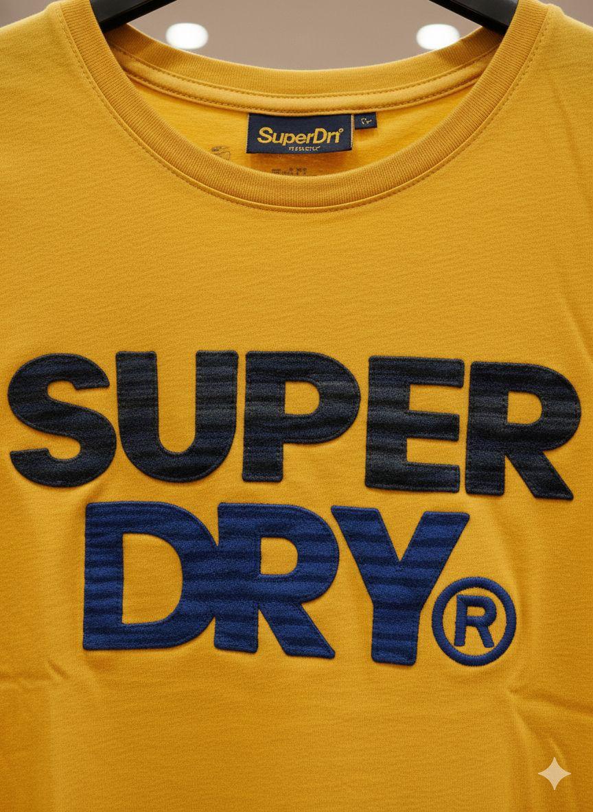 Women's Superdry yellow regular fit designer T-shirt
