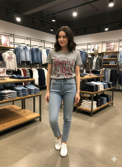 Superdry grey premium stone work T-shirt for women
