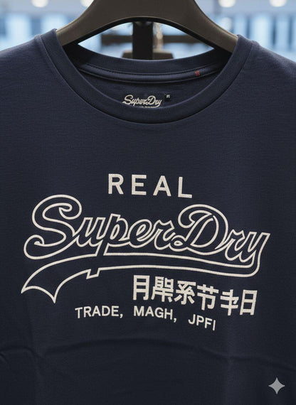Superdry navy blue premium women's Lycra T-shirt
