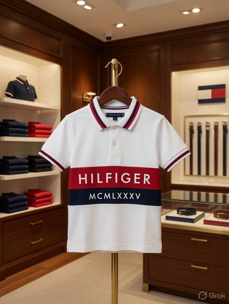 Tommy Hilfiger Kids Premium Cotton Lycra Polo in White
