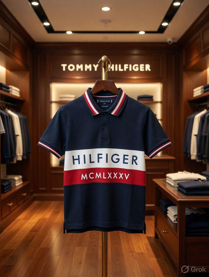 Tommy Hilfiger Kids Premium Cotton Lycra Polo in Navy Blue
