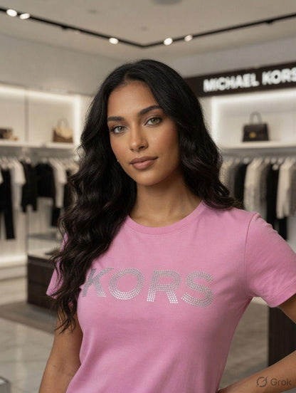 Superdry pink premium stone work T-shirt for women
