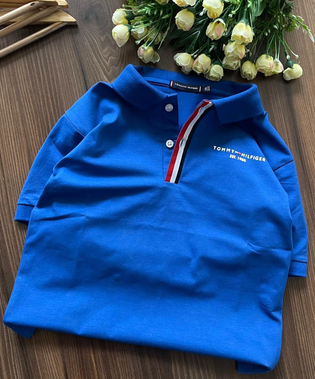 Tommy Hilfiger Kids Premium Cotton Matty Polo in Blue
