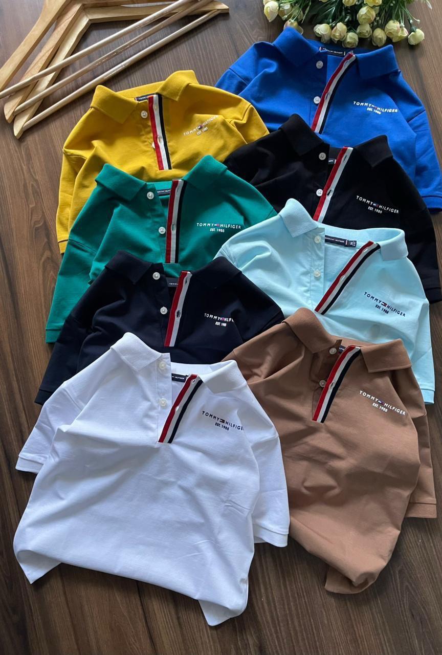 Tommy Hilfiger Kids Polos – Yellow, Navy, Black, Blue, Beige, White, Sky Blue & Teal Blue Collection
