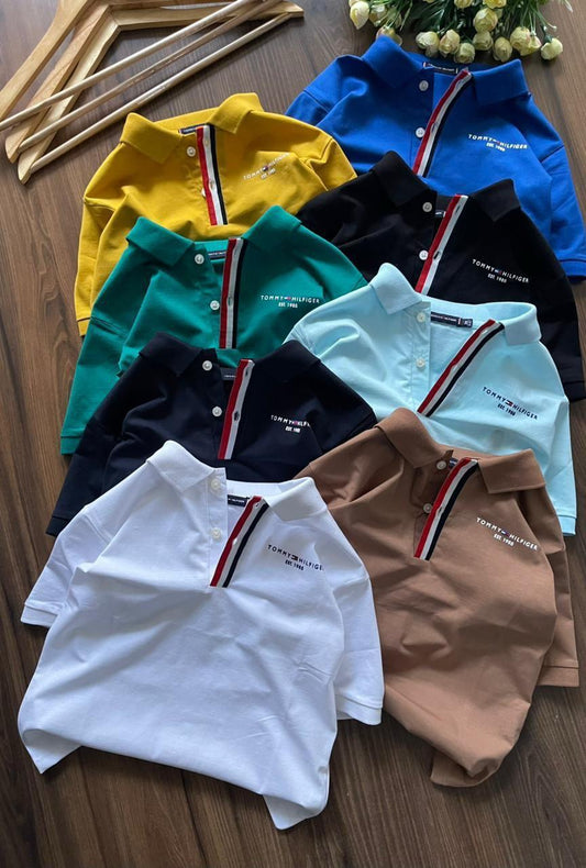 Tommy Hilfiger Kids Polos – Yellow, Navy, Black, Blue, Beige, White, Sky Blue & Teal Blue Collection
