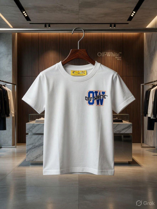 Off-White Kids Lycra Print Tee in White – Front View	