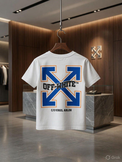 Off-White Kids Lycra Print Tee in White – Back View
