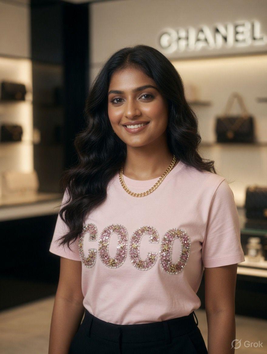 Chanel pink designer-inspired ladies cotton tee
