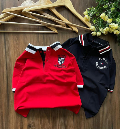 Tommy Hilfiger Kids Polos – Red & Navy Combo

