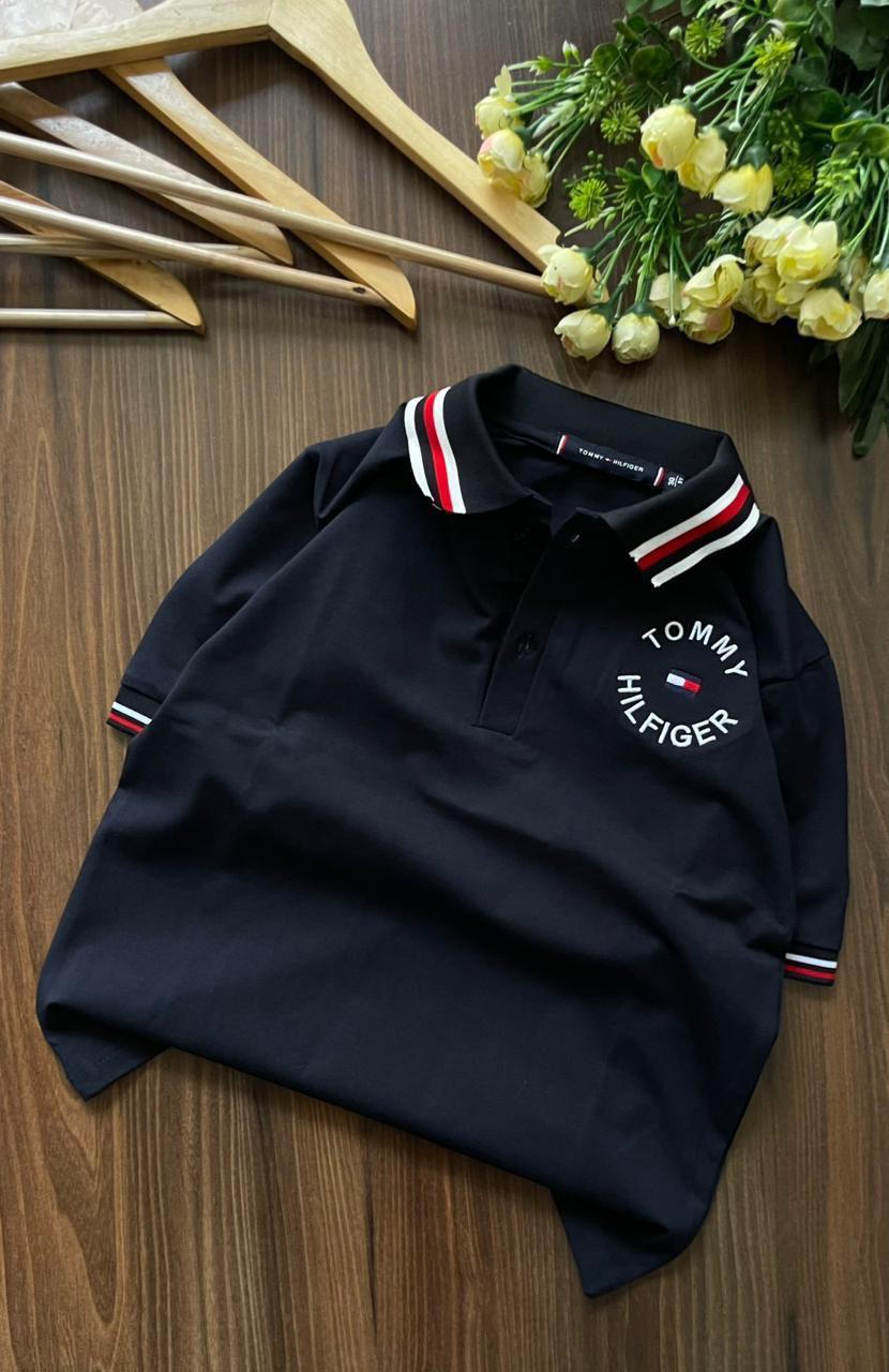 Tommy Hilfiger Kids Premium Cotton Matty Polo in Navy
