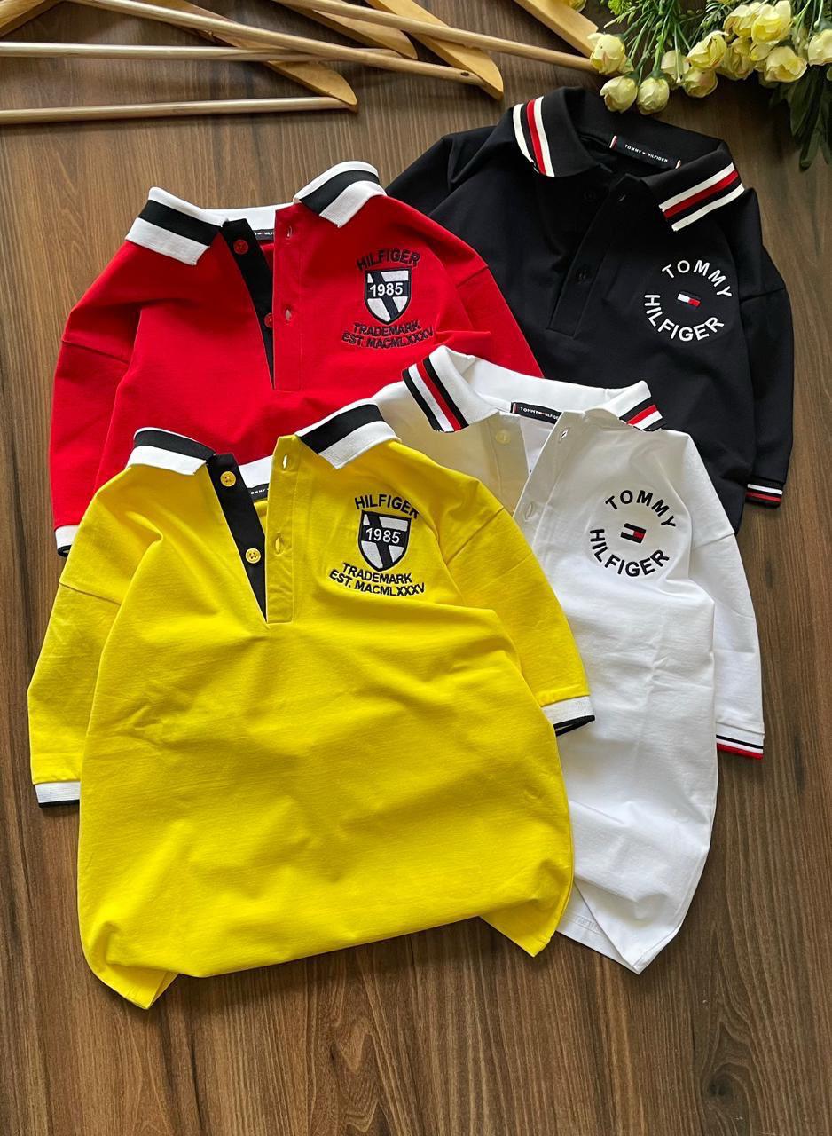 Tommy Hilfiger Kids Polos – Red, Black, Yellow & White Collection
