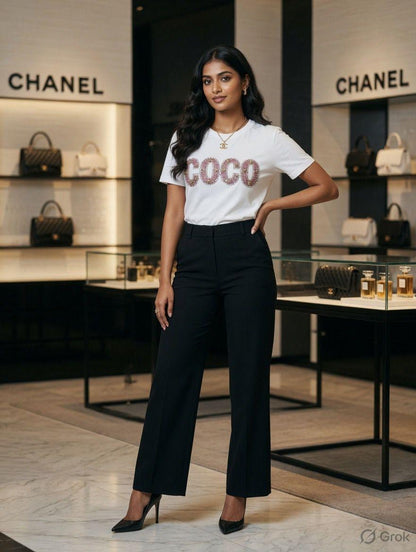 Premium Chanel white casual T-shirt for women
