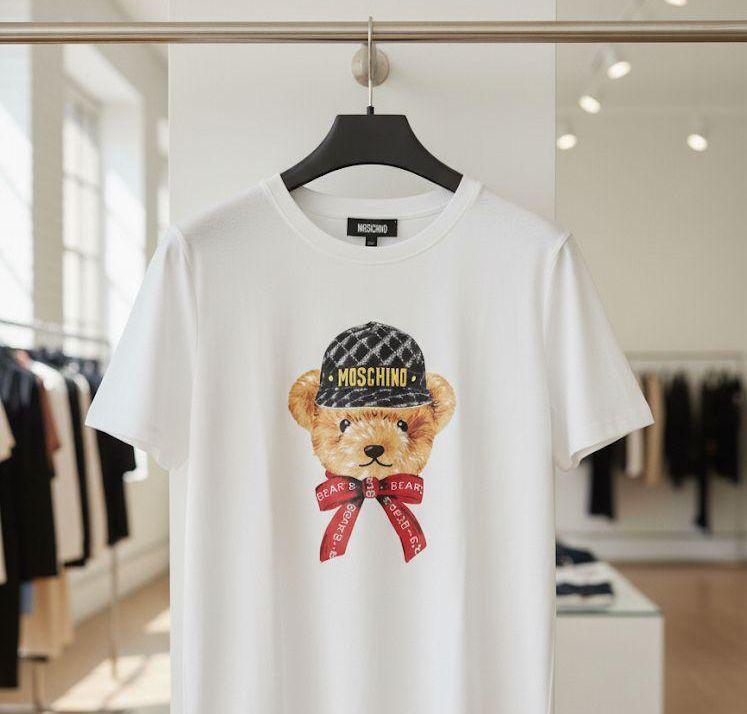 Women's Moschino Teddy white regular fit luxury T-shirt
