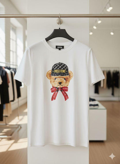 Moschino Teddy white premium Italian cotton T-shirt for women
