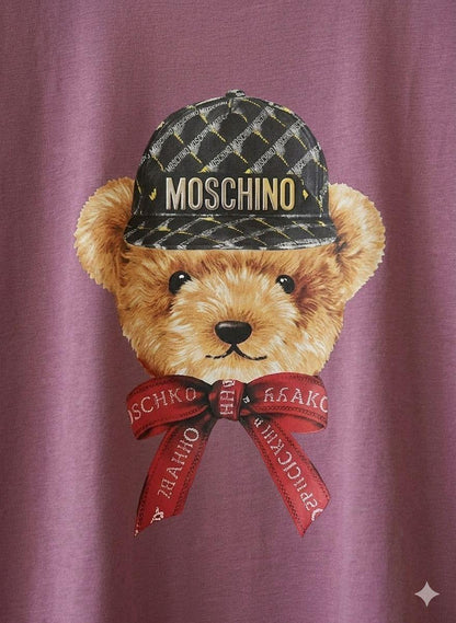 Women's Moschino Teddy pink regular fit luxury T-shirt
