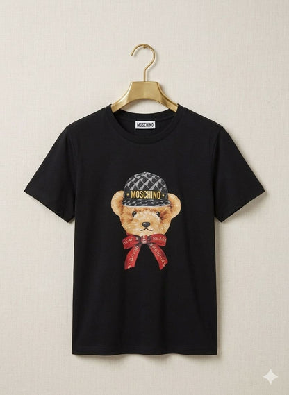 Moschino Teddy black premium Italian cotton T-shirt for women

