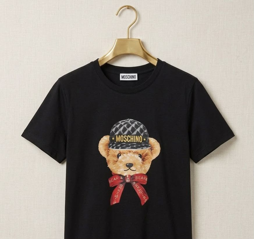 Women's Moschino Teddy black regular fit luxury T-shirt
