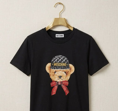 Women's Moschino Teddy black regular fit luxury T-shirt

