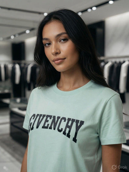 Givenchy light green designer-inspired ladies cotton tee
