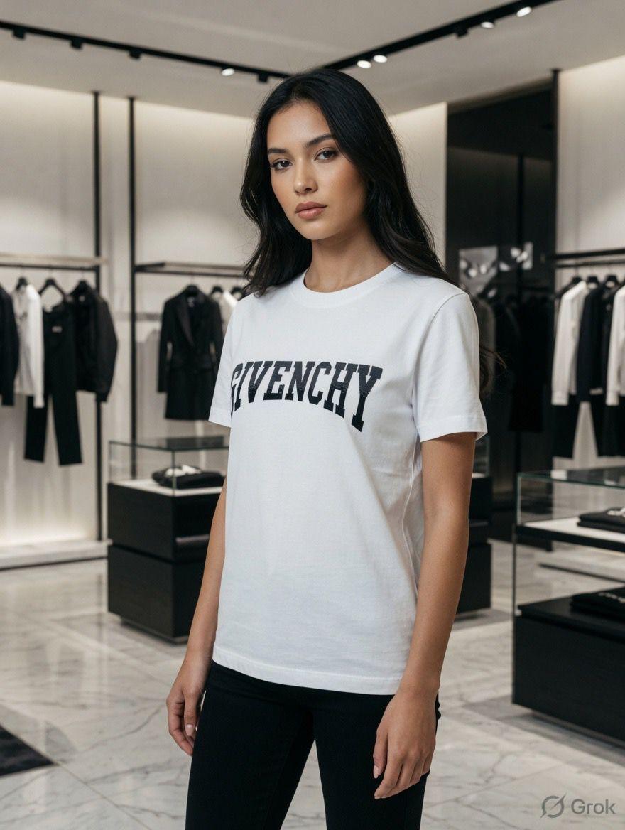 Premium Givenchy white casual T-shirt for women
