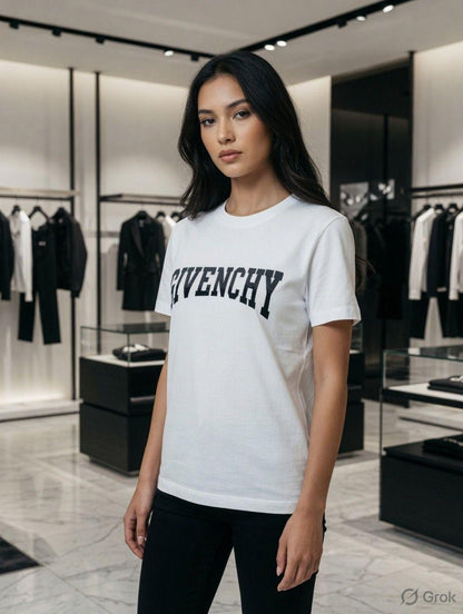 Givenchy white designer-inspired ladies cotton tee
