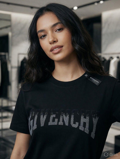 Givenchy black designer-inspired ladies cotton tee
