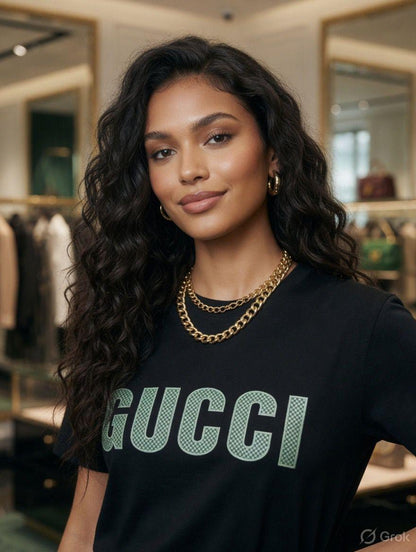 Gucci black designer-inspired ladies cotton tee

