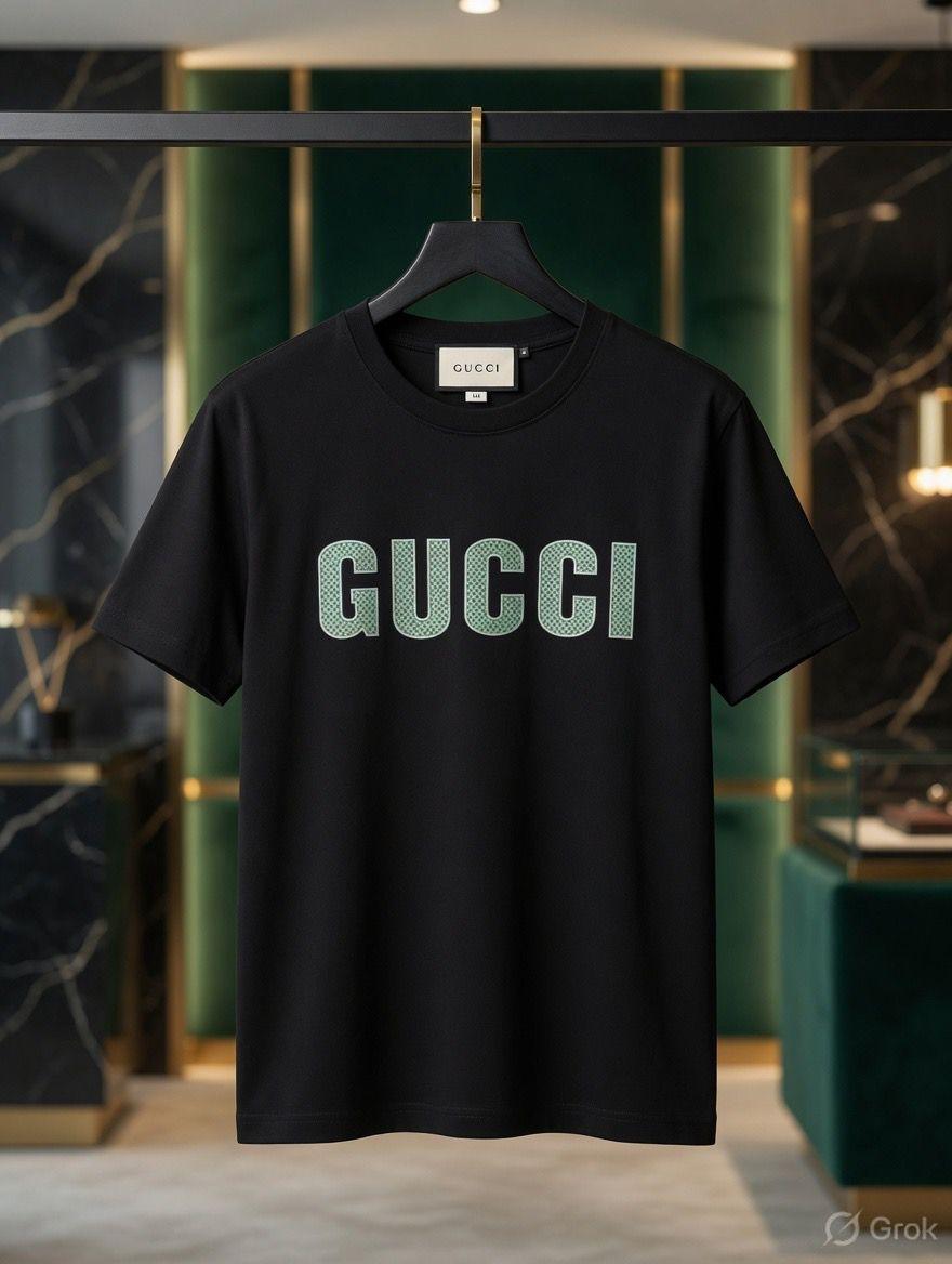 Gucci black premium Italian cotton T-shirt for women
