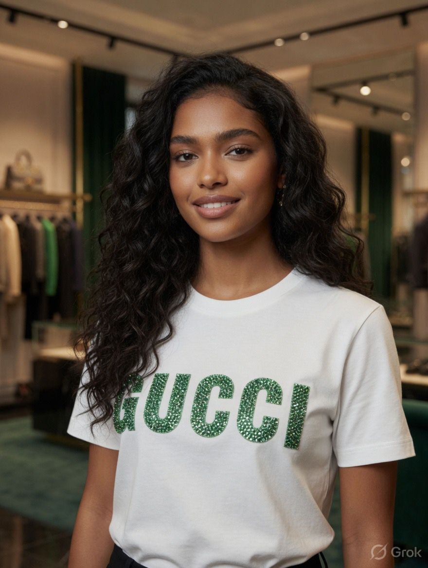 Gucci white designer-inspired ladies cotton tee
