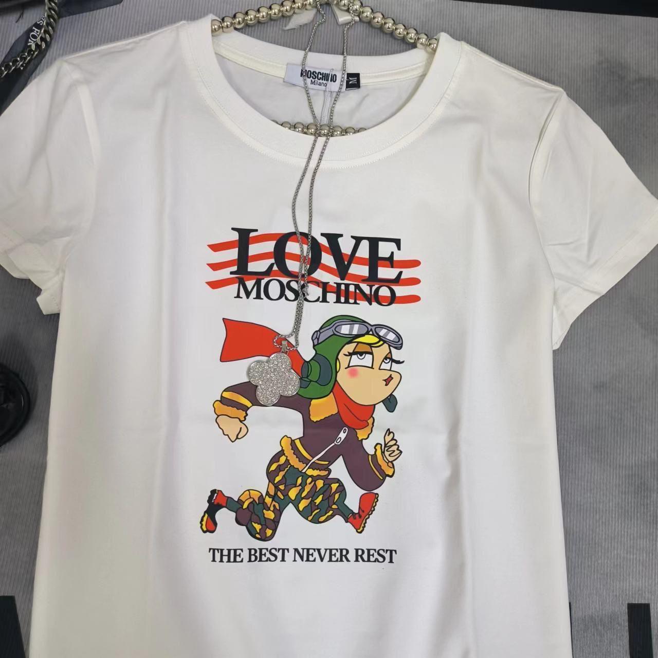 Women's Moschino white regular fit luxury T-shirt
