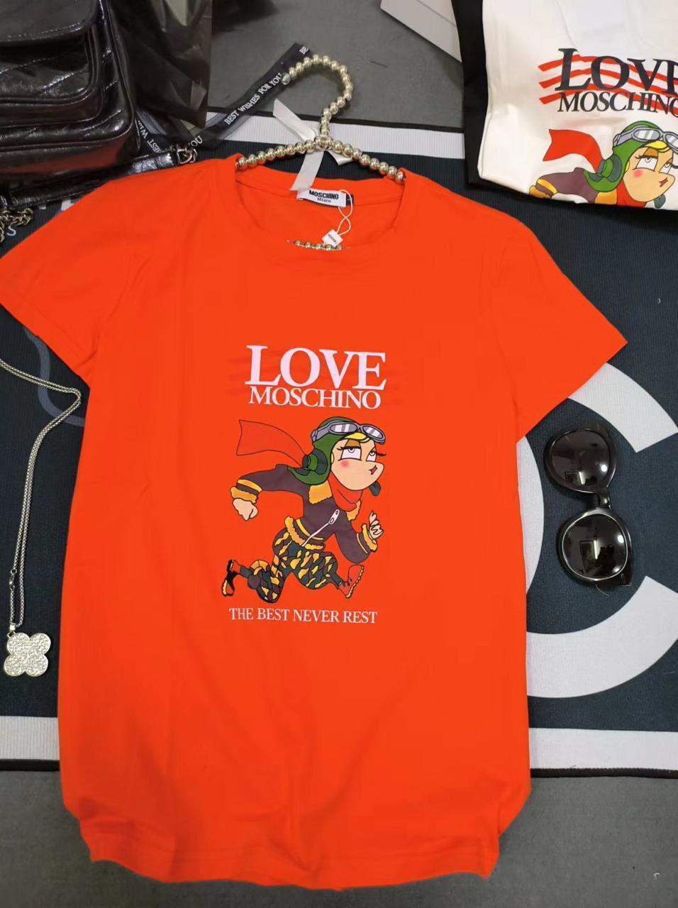 Women's Moschino orange regular fit luxury T-shirt
