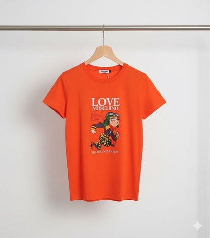 Moschino orange premium Italian cotton T-shirt for women
