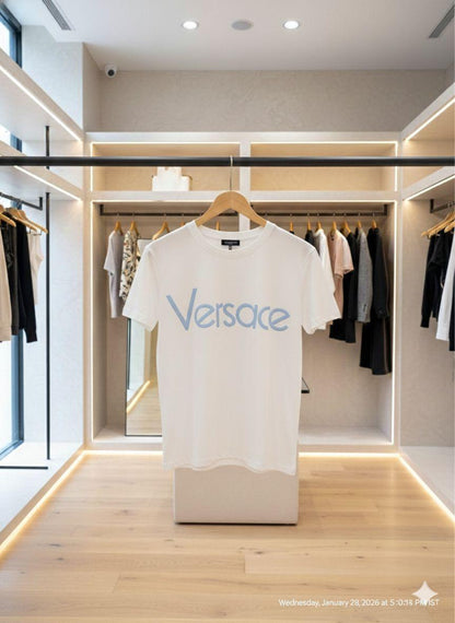 Versace white premium cotton peach fabric T-shirt for women
