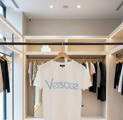 Women's Versace white regular fit cotton T-shirt
