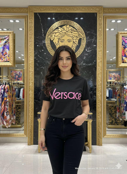Versace black designer-inspired ladies casual tee
