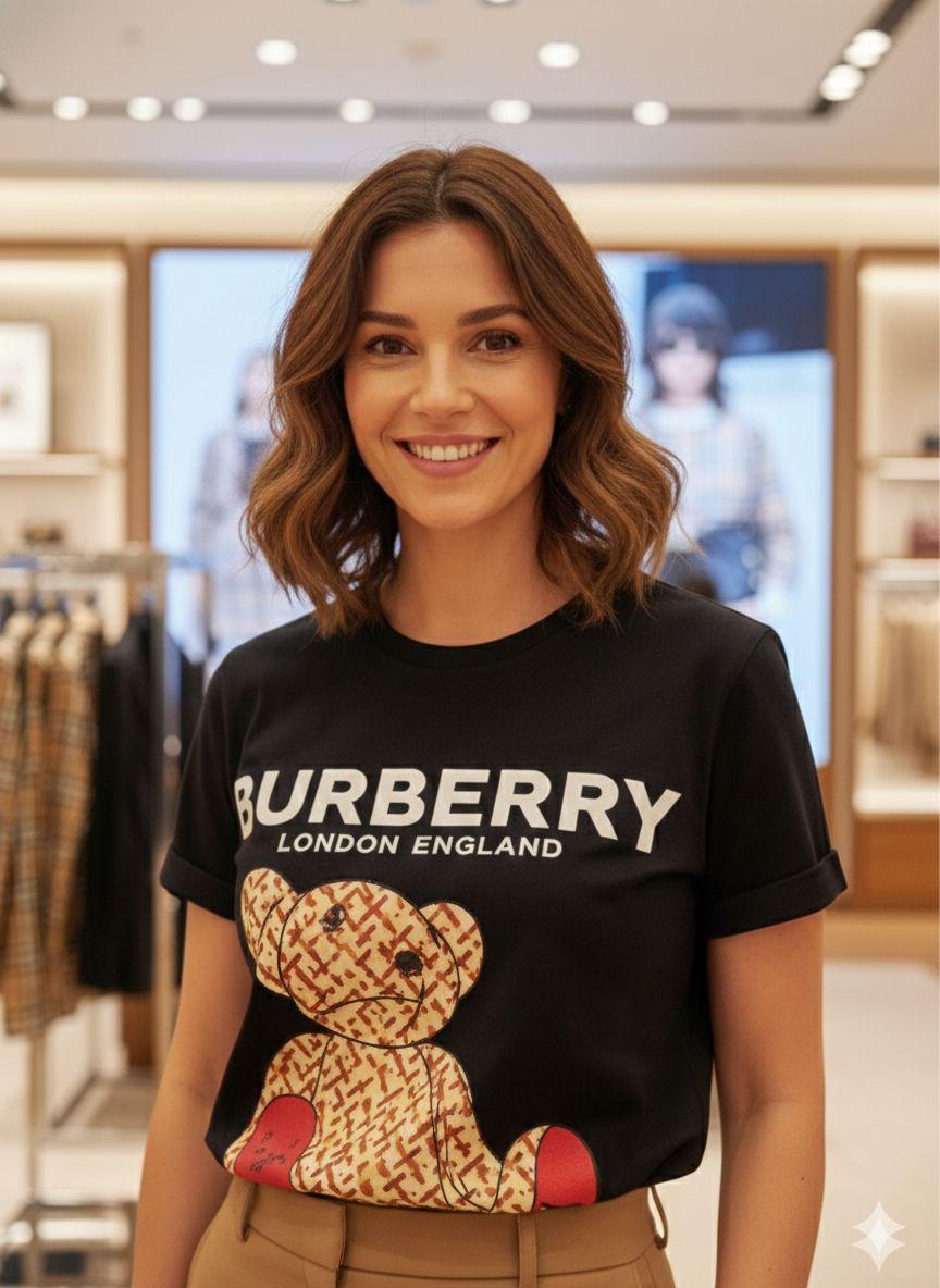 Burberry black designer-inspired ladies polo tee
