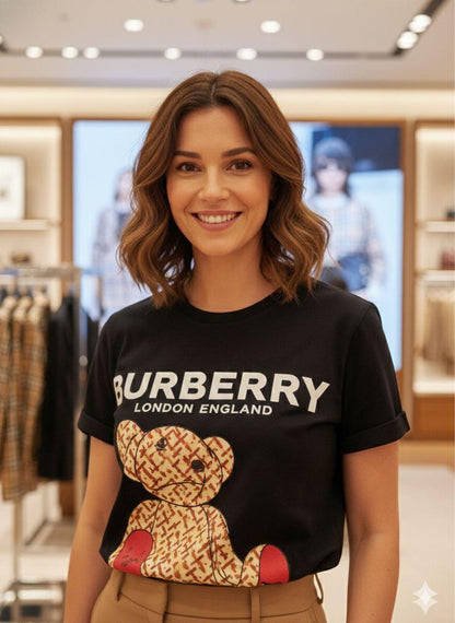 Burberry black designer-inspired ladies polo tee
