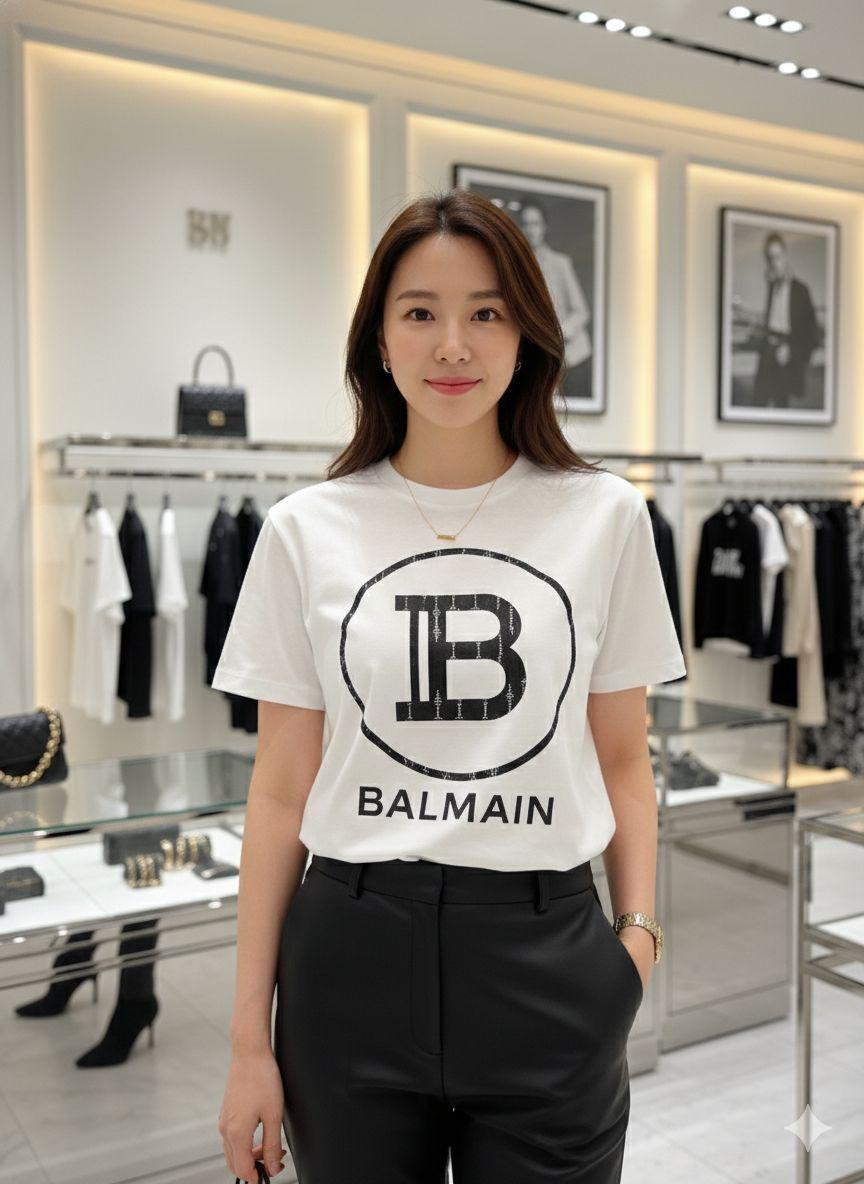Balmain Paris white designer-inspired women's crop top
