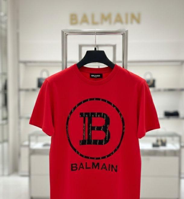 Balmain Paris red designer-inspired women's crop top
