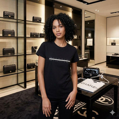 Premium Chanel black casual T-shirt for women

