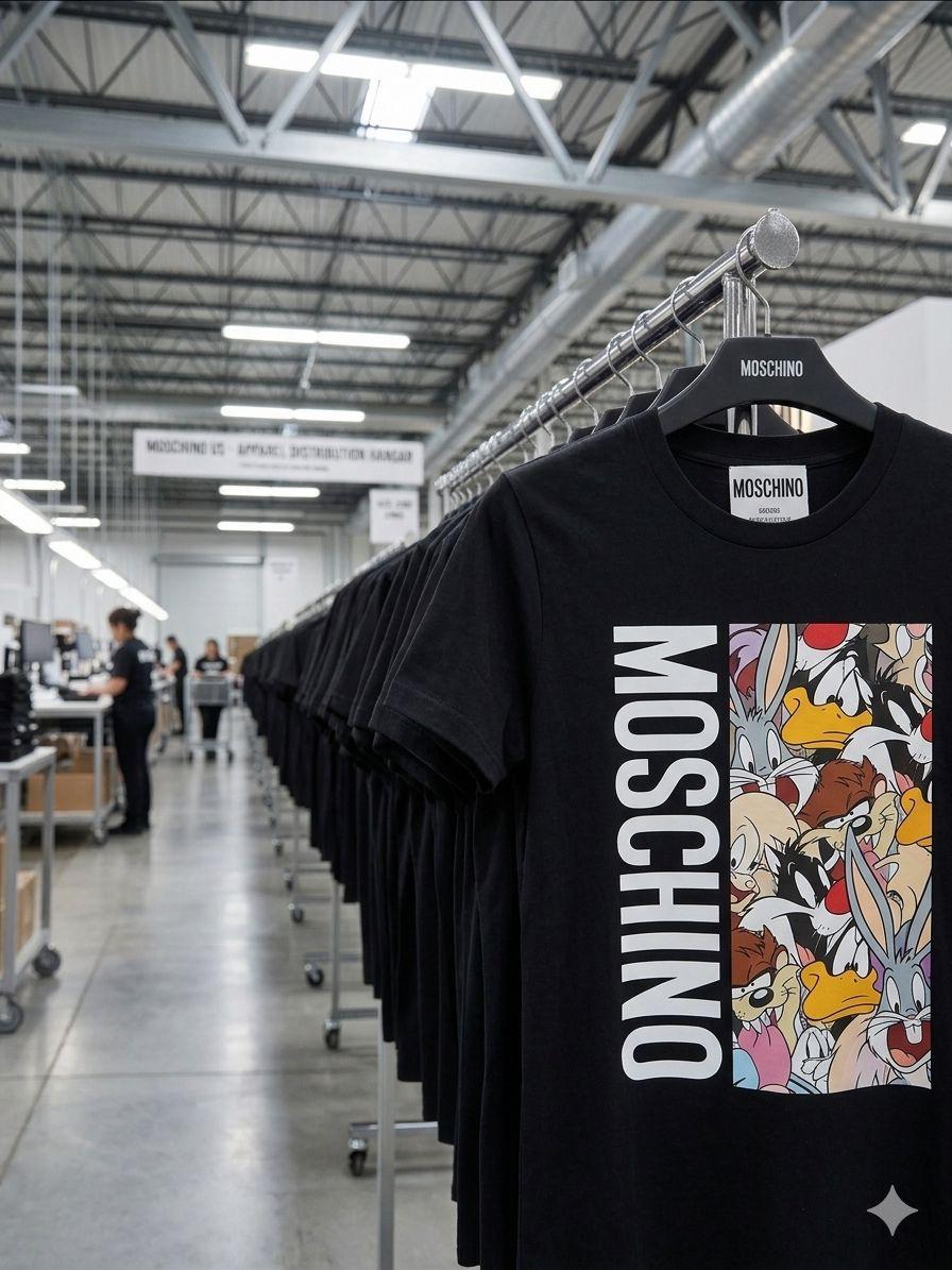 Moschino black premium Italian cotton T-shirt for women
