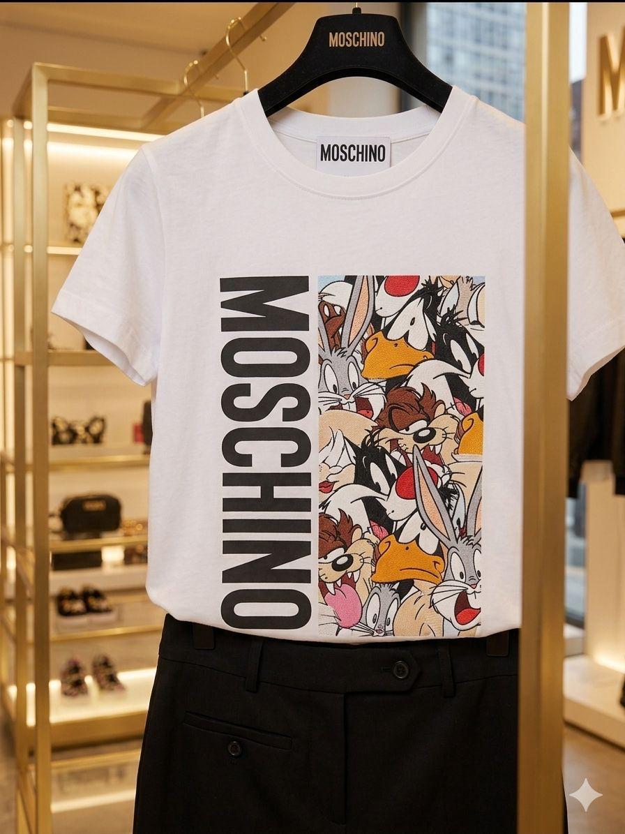 Premium Moschino black casual T-shirt for women
