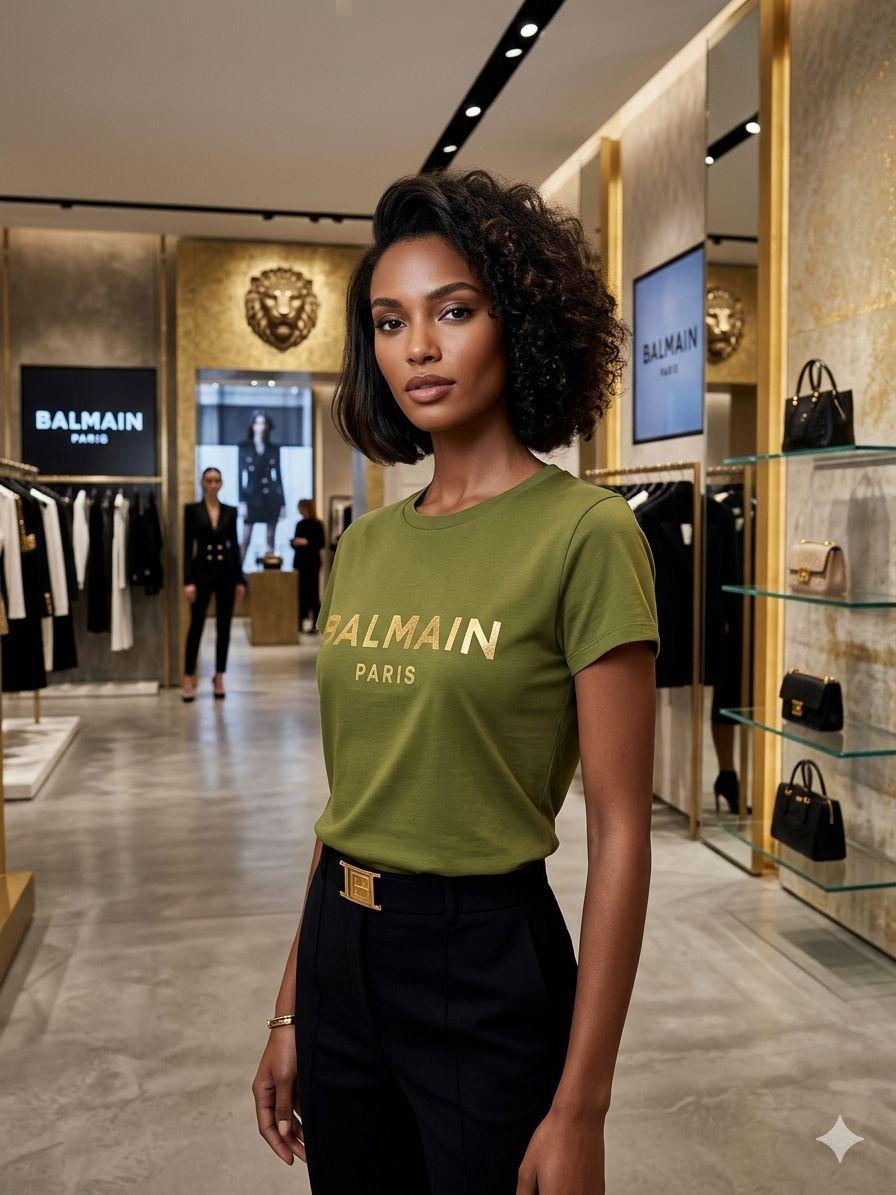 Balmain Inspired Premium Italian Cotton T-Shirt for Women FASHION MYST