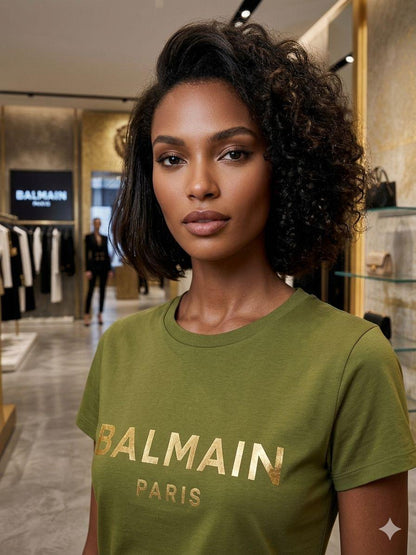 Balmain Inspired Premium Italian Cotton T-Shirt for Women FASHION MYST