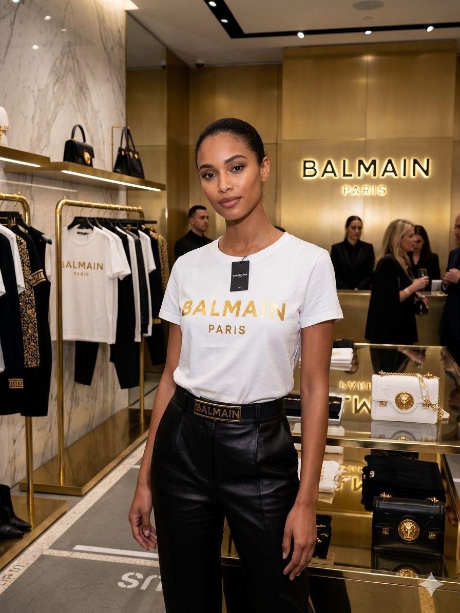 Balmain Inspired Premium Italian Cotton T-Shirt for Women FASHION MYST