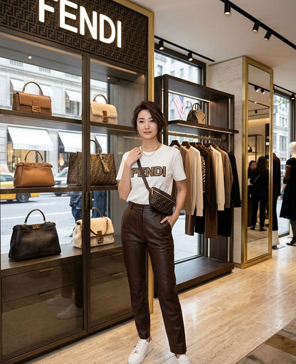 Premium Fendi white casual T-shirt for women
