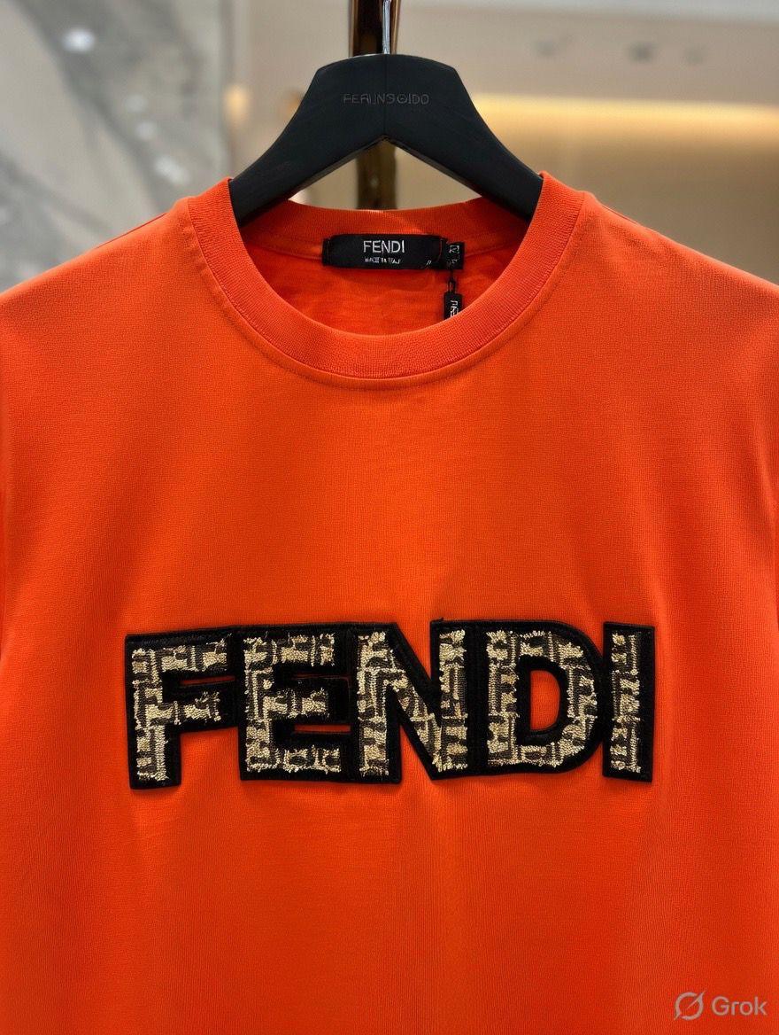 Women's Fendi orange regular fit luxury T-shirt

